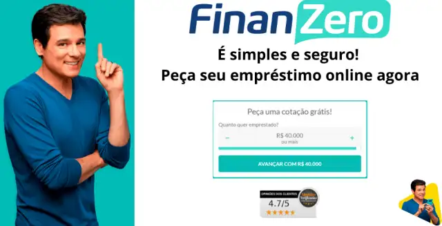 anúncio do empréstimo pessoal finanzero com a figura de Celso Portiolli à esquerda