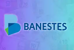 logotipo banestes em um fundo degradê